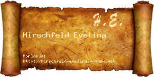 Hirschfeld Evelina névjegykártya